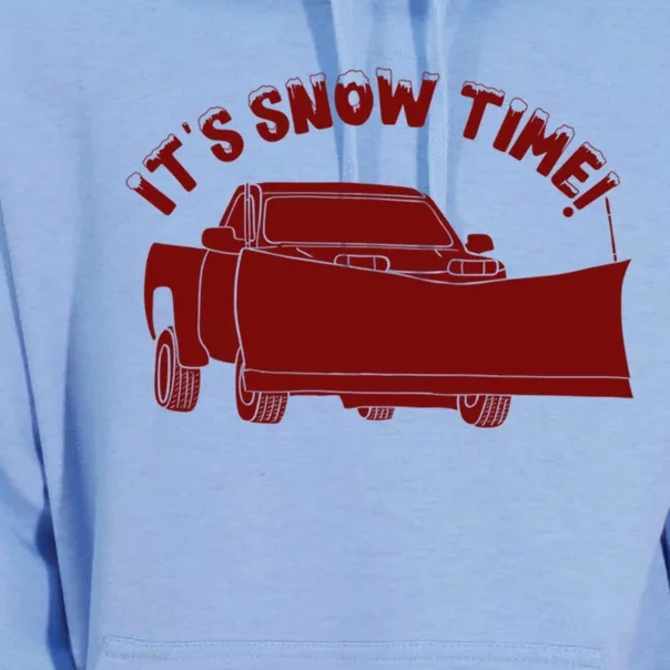 Its Snow Time Funny Snowplow Graphic Gift Unisex Surf Hoodie