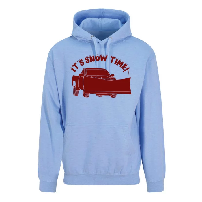 Its Snow Time Funny Snowplow Graphic Gift Unisex Surf Hoodie