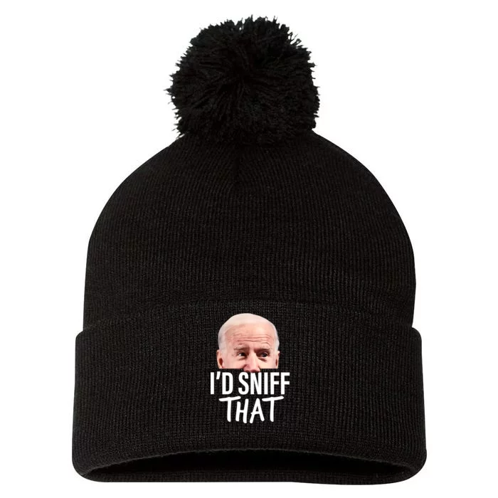 ID Sniff That. Anti Joe Biden Funny Parody Pom Pom 12in Knit Beanie