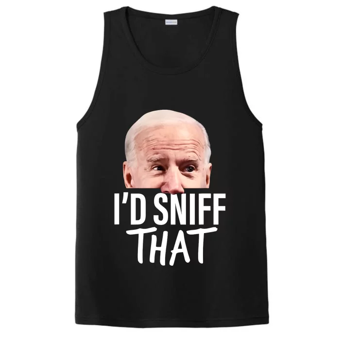 ID Sniff That. Anti Joe Biden Funny Parody Performance Tank