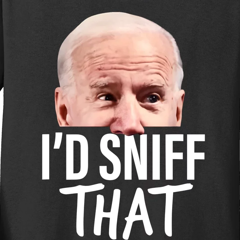 ID Sniff That. Anti Joe Biden Funny Parody Kids Long Sleeve Shirt