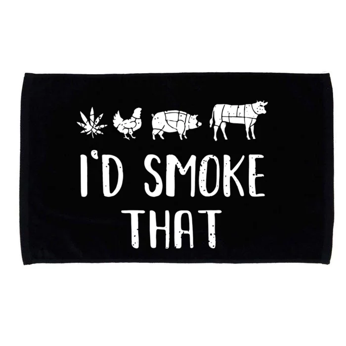 I'd Smoke That Funny BBQ Weed Cannabis Microfiber Hand Towel