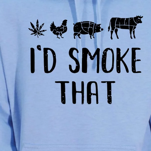 I'd Smoke That Funny BBQ Weed Cannabis Unisex Surf Hoodie