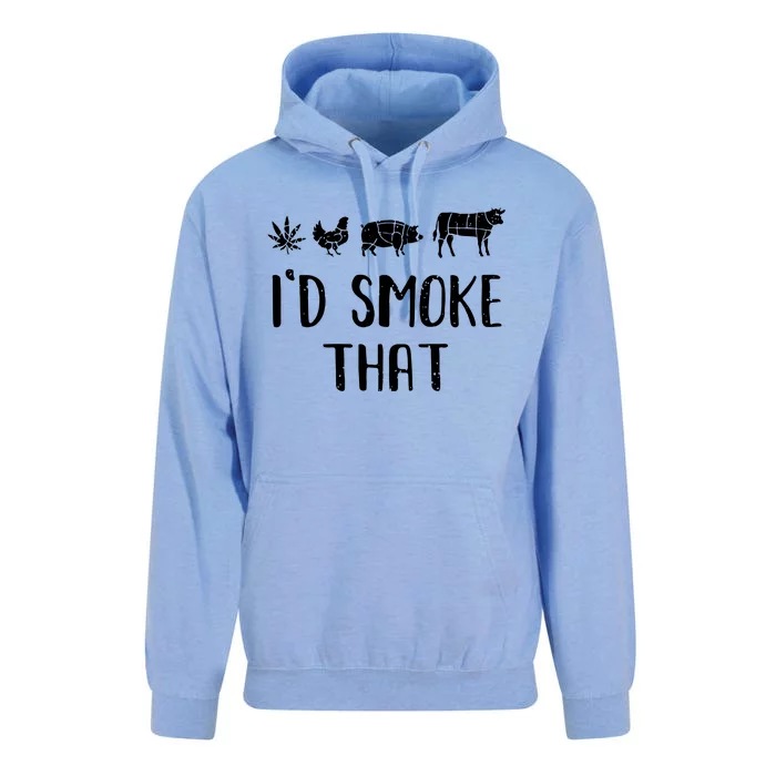 I'd Smoke That Funny BBQ Weed Cannabis Unisex Surf Hoodie