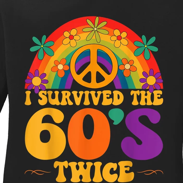 I Survived The 60s Twice Sixties 70th 70s Year Old Birthday Ladies Long Sleeve Shirt