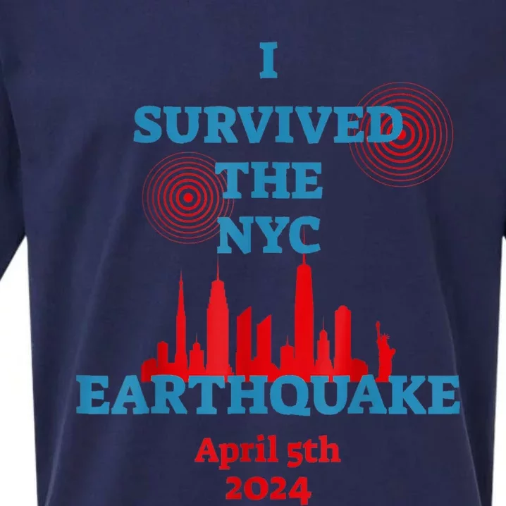 I Survived The Nyc Earthquake 2024 Sueded Cloud Jersey T-Shirt