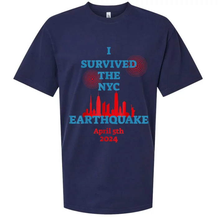 I Survived The Nyc Earthquake 2024 Sueded Cloud Jersey T-Shirt