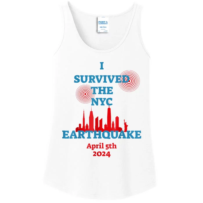 I Survived The Nyc Earthquake 2024 Ladies Essential Tank