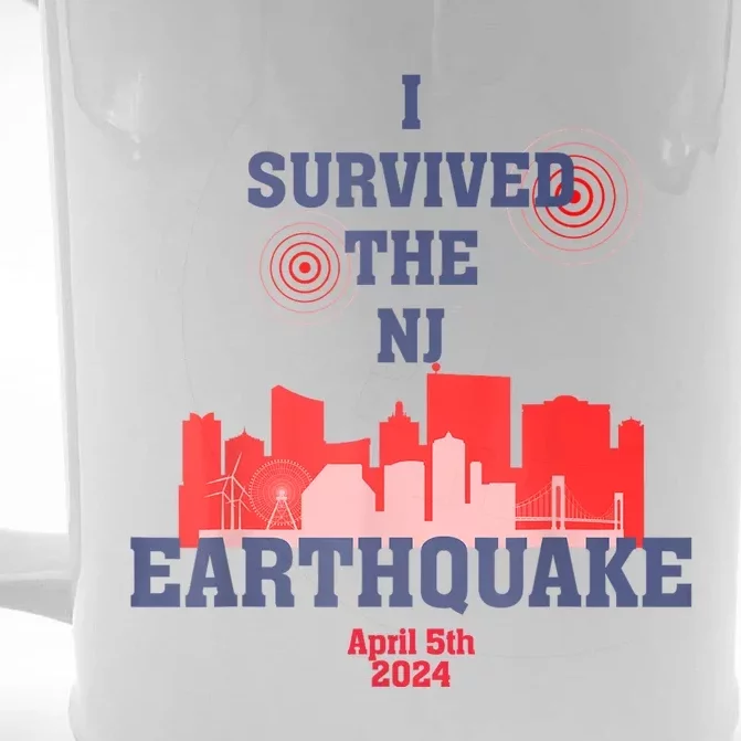 I Survived The Nyc Earthquake 2024 Front & Back Beer Stein