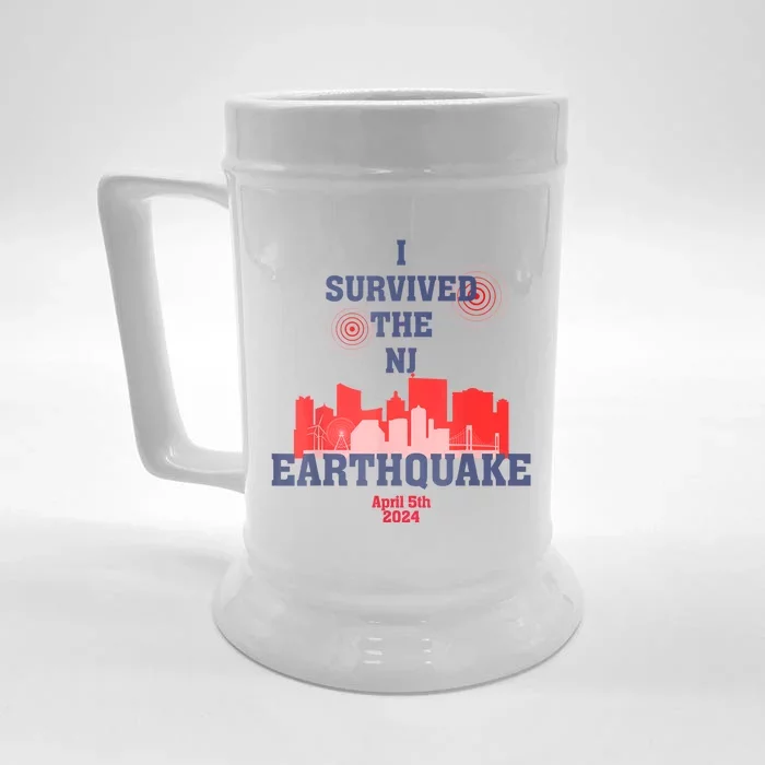 I Survived The Nyc Earthquake 2024 Front & Back Beer Stein