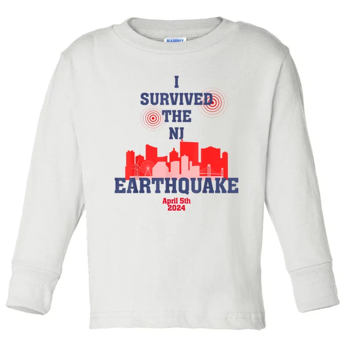 I Survived The Nyc Earthquake 2024 Toddler Long Sleeve Shirt