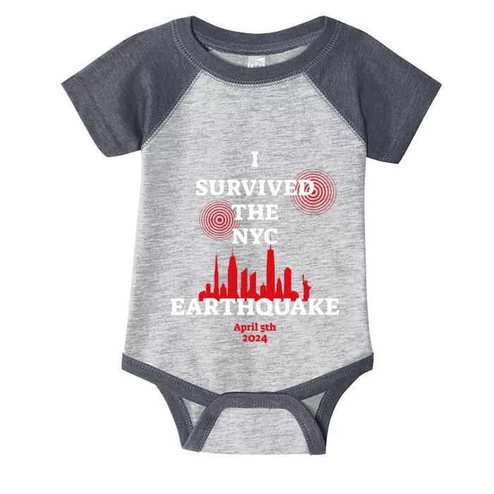 I Survived The Nyc Earthquake 2024 Infant Baby Jersey Bodysuit