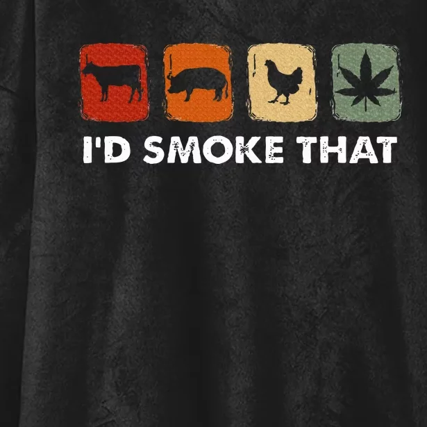 ID Smoke That Funny Marijuana Meat Smoker Hooded Wearable Blanket