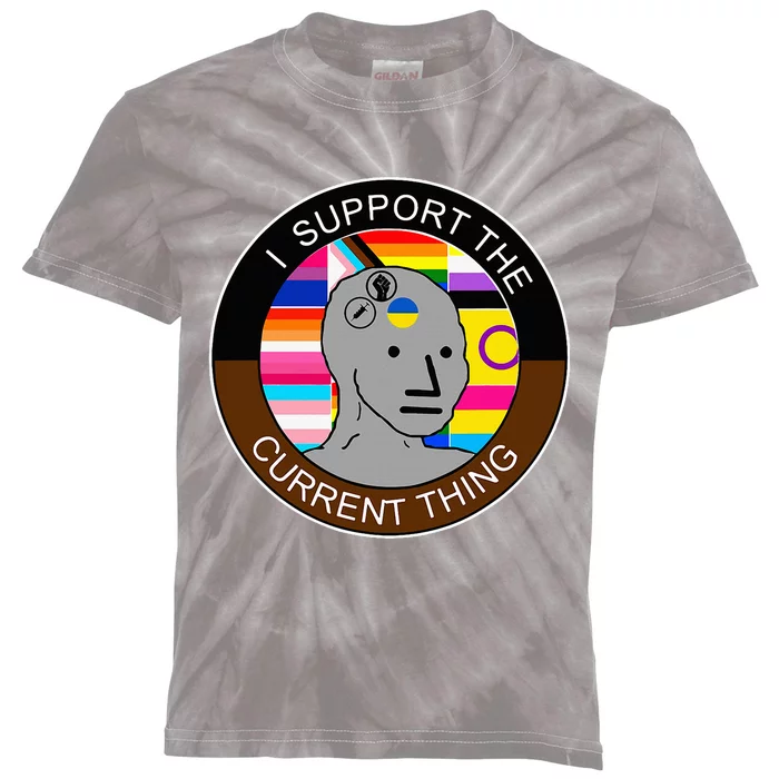 I Support The Current Thing Meme Kids Tie-Dye T-Shirt