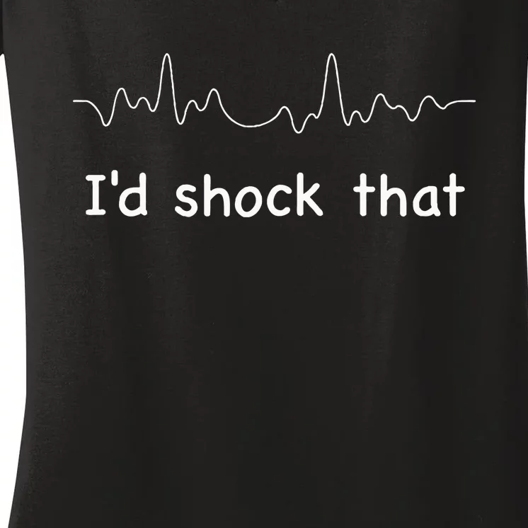 ID Shock That Ventricular Fibrillation Cardiology Nurse Rn Women's V-Neck T-Shirt