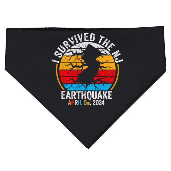 I Survived The NJ Earthquake USA-Made Doggie Bandana