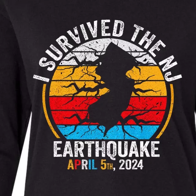 I Survived The NJ Earthquake Womens Cotton Relaxed Long Sleeve T-Shirt