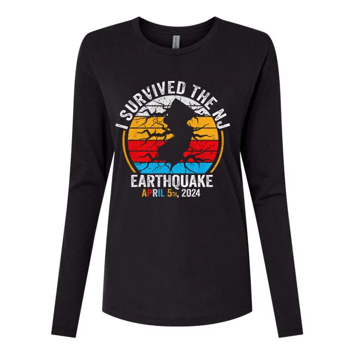 I Survived The NJ Earthquake Womens Cotton Relaxed Long Sleeve T-Shirt