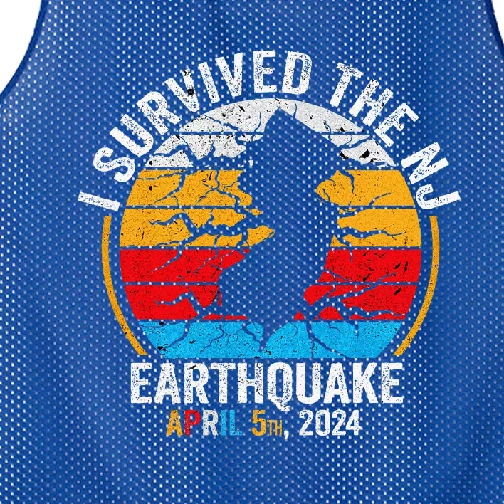 I Survived The NJ Earthquake Mesh Reversible Basketball Jersey Tank