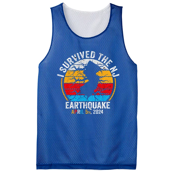 I Survived The NJ Earthquake Mesh Reversible Basketball Jersey Tank