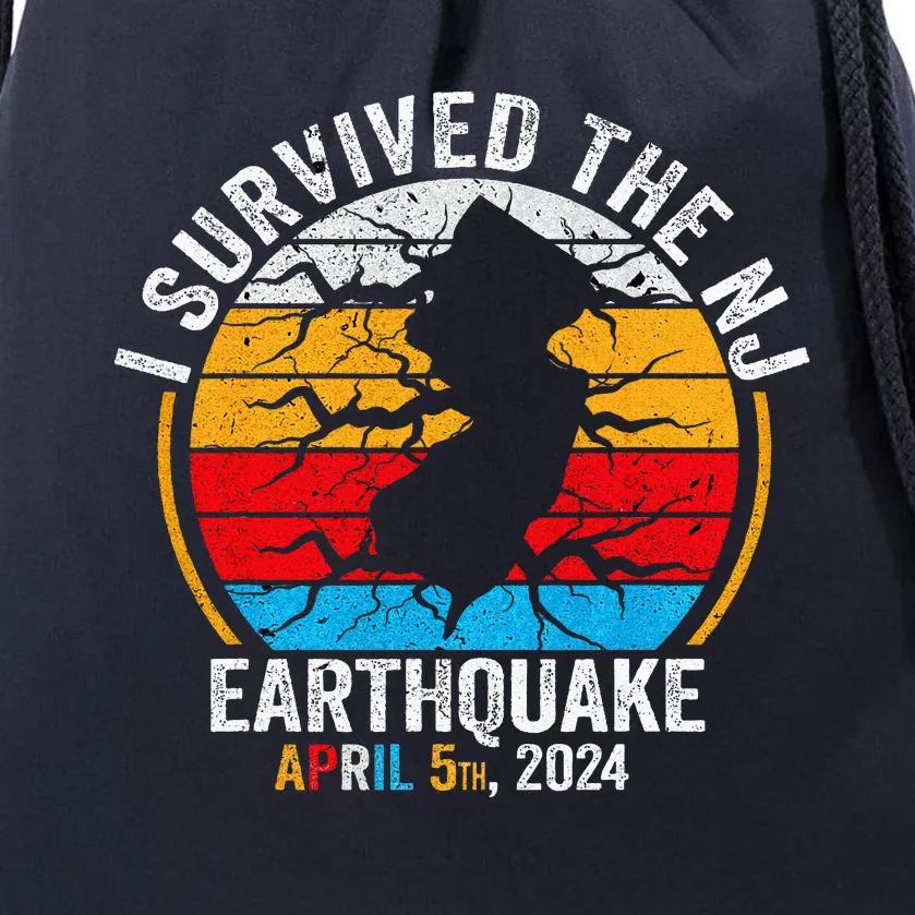 I Survived The NJ Earthquake Drawstring Bag