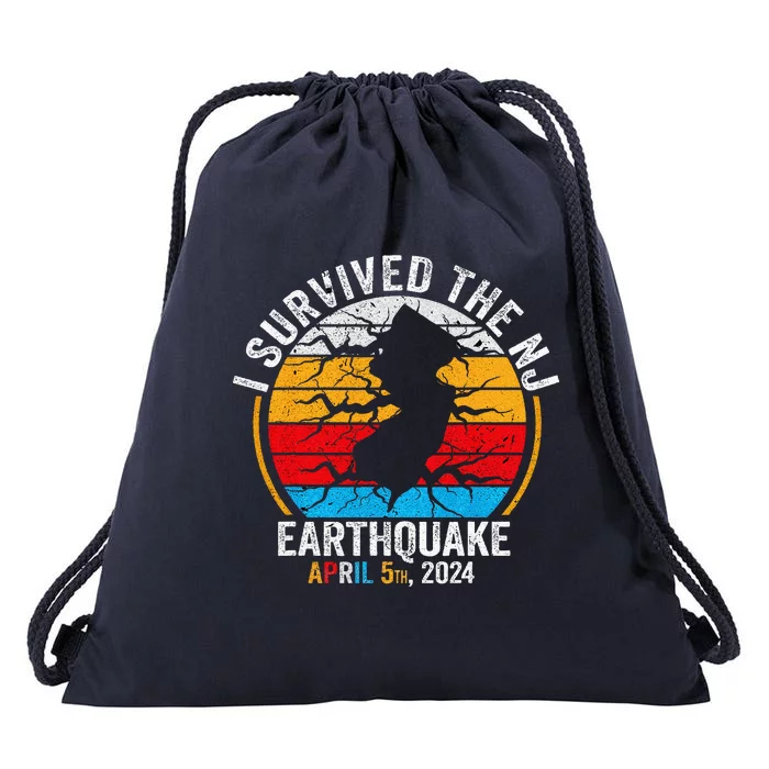 I Survived The NJ Earthquake Drawstring Bag