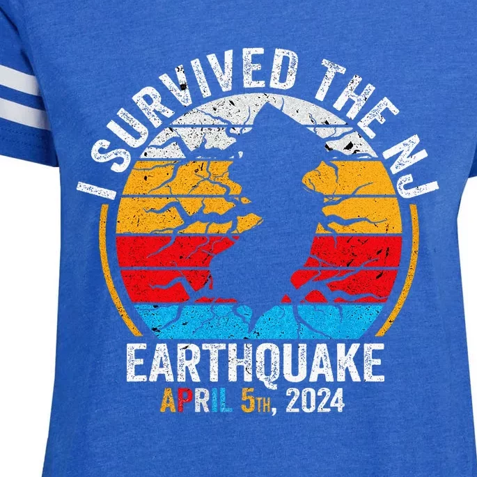 I Survived The NJ Earthquake Enza Ladies Jersey Football T-Shirt