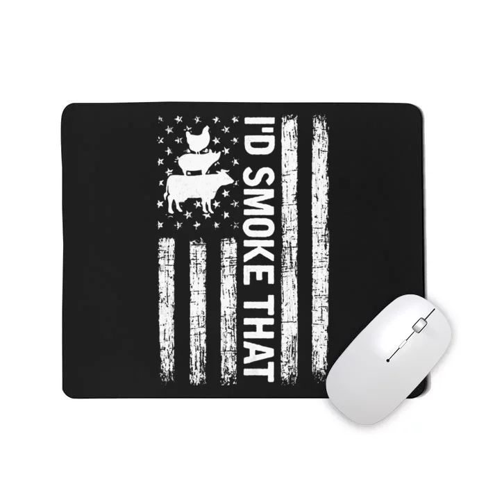 Id Smoke That Smoker Dad Gift Funny Barbecue Retro Grilling Mousepad