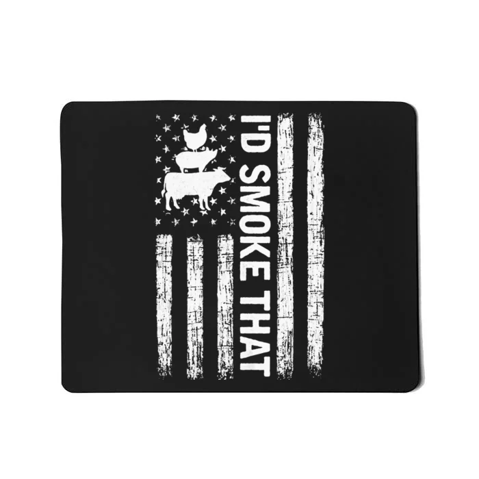 Id Smoke That Smoker Dad Gift Funny Barbecue Retro Grilling Mousepad