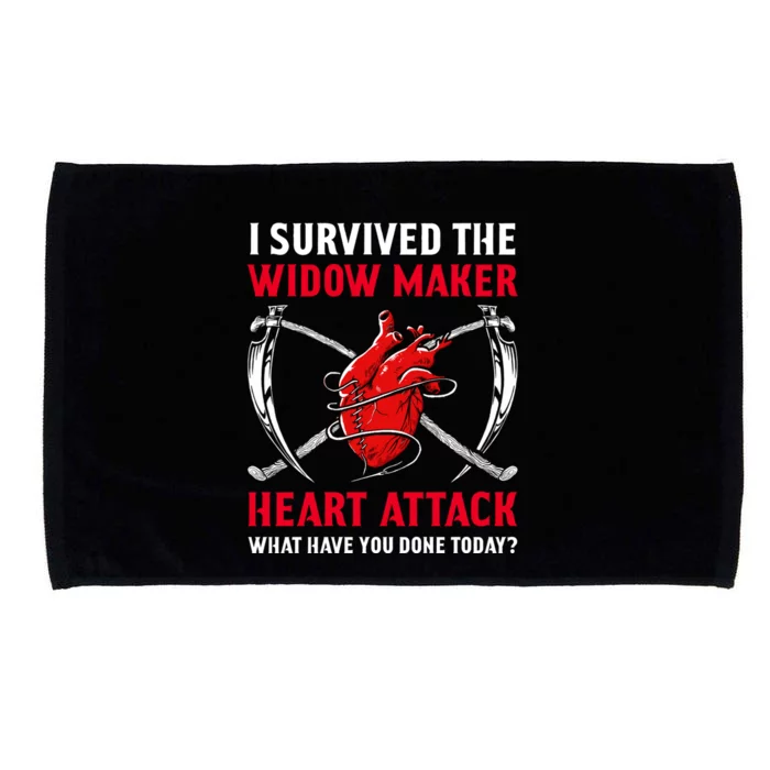 I Survived The Widow Maker Heart Attack Heart Disease Gift Microfiber Hand Towel