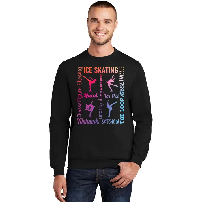 Ice Skating Typography Figure Skater Ice Skates Sweatshirt