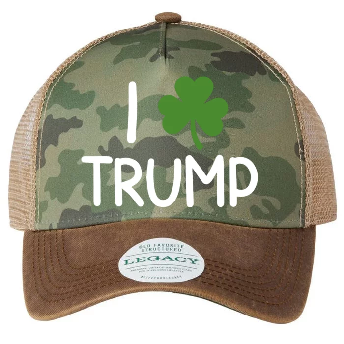 I Shamrock Trump I Love Trump I Support Trump Legacy Tie Dye Trucker Hat