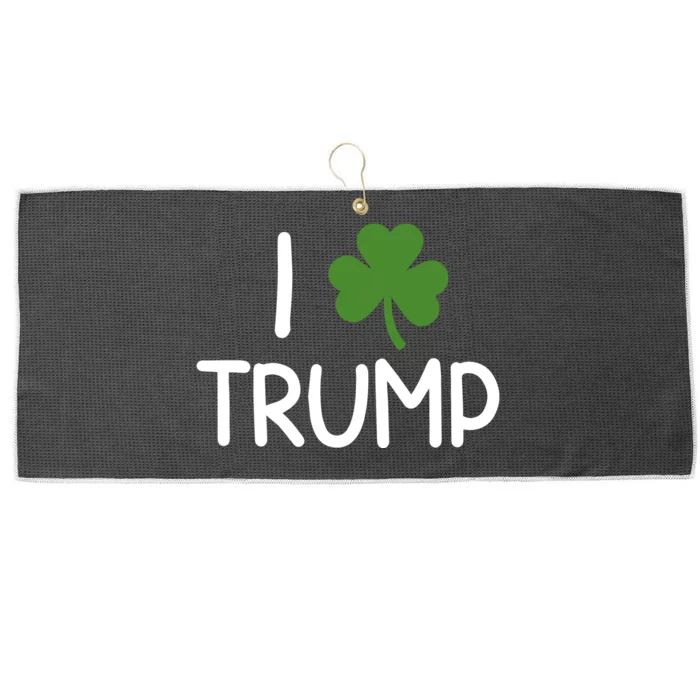 I Shamrock Trump I Love Trump I Support Trump Large Microfiber Waffle Golf Towel