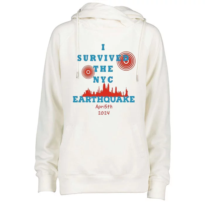 I Survived The Nyc Earthquake Womens Funnel Neck Pullover Hood