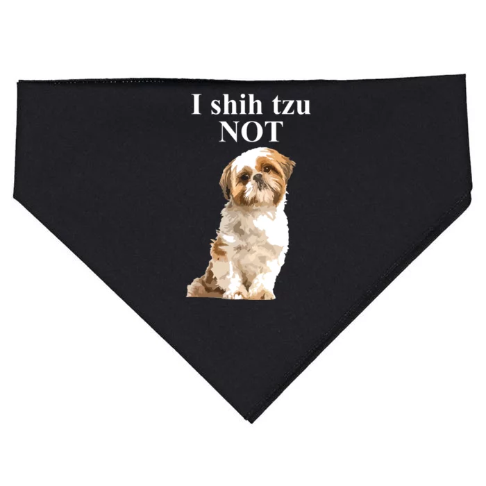 I Shih Tzu NOT Funny Shih Tzu USA-Made Doggie Bandana