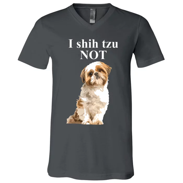 I Shih Tzu NOT Funny Shih Tzu V-Neck T-Shirt