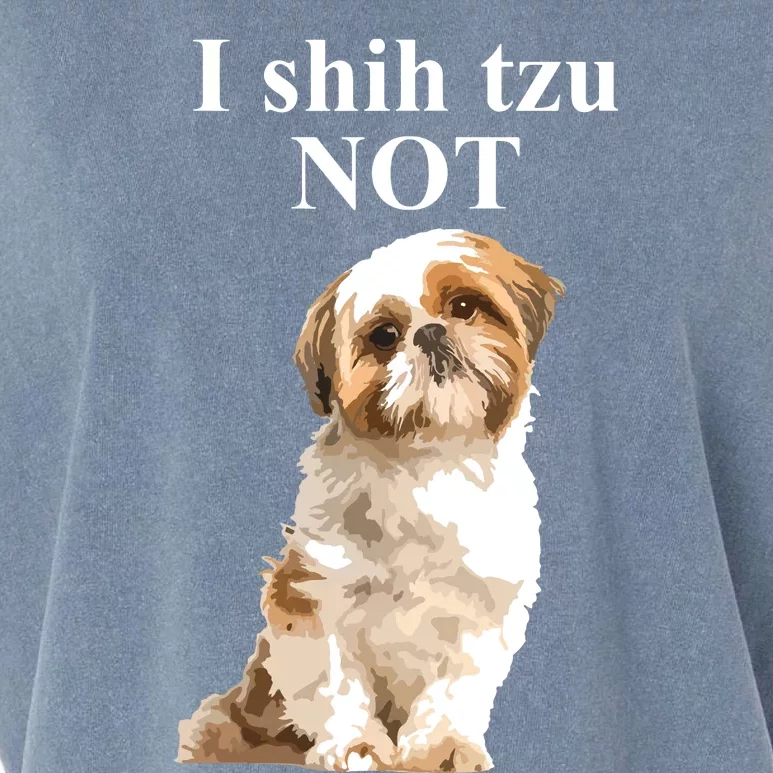 I Shih Tzu NOT Funny Shih Tzu Garment-Dyed Women's Muscle Tee