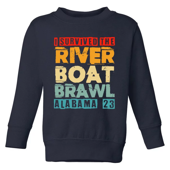 I Survived The Riverboat Brawl Alabama Funny Montgomery AL Toddler Sweatshirt