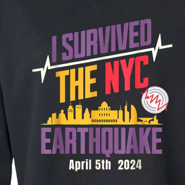 I Survived The Nyc Earthquake Cropped Pullover Crew