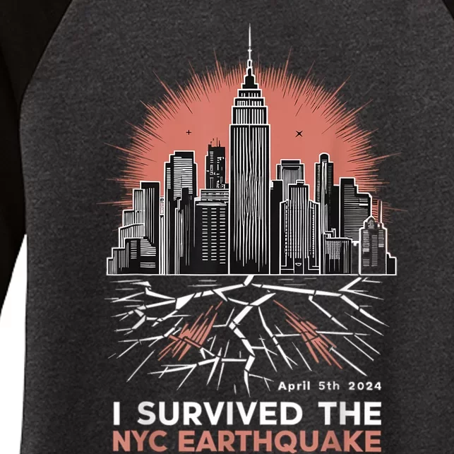 I Survived The Nyc Earthquake Women's Tri-Blend 3/4-Sleeve Raglan Shirt