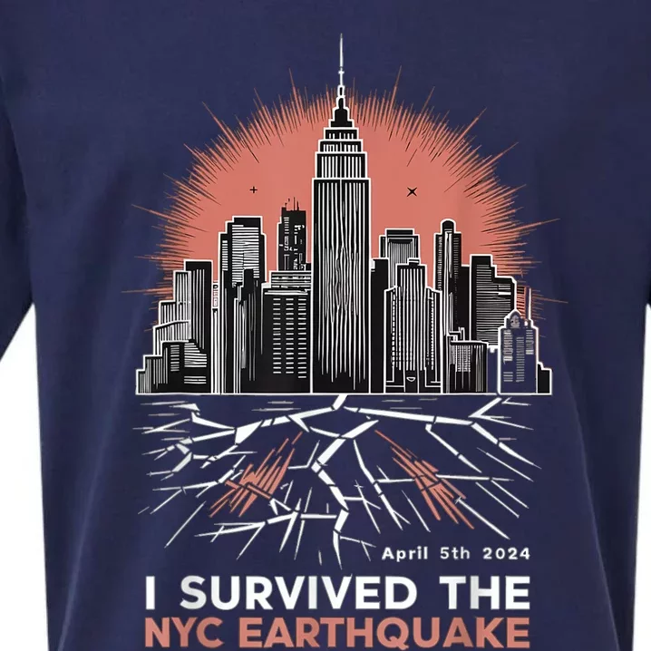 I Survived The Nyc Earthquake Sueded Cloud Jersey T-Shirt