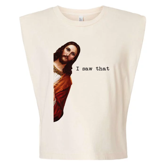 I Saw That Funny Jesus Christian Garment-Dyed Women's Muscle Tee