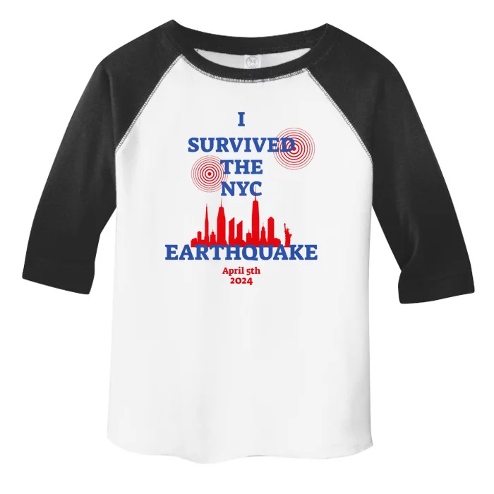 I Survived The Nyc Earthquake 2024 Toddler Fine Jersey T-Shirt