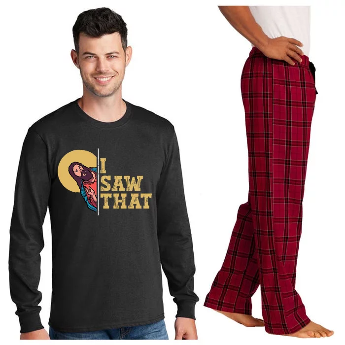 I Saw That Jesus Funny Christian Design Easter Long Sleeve Pajama Set