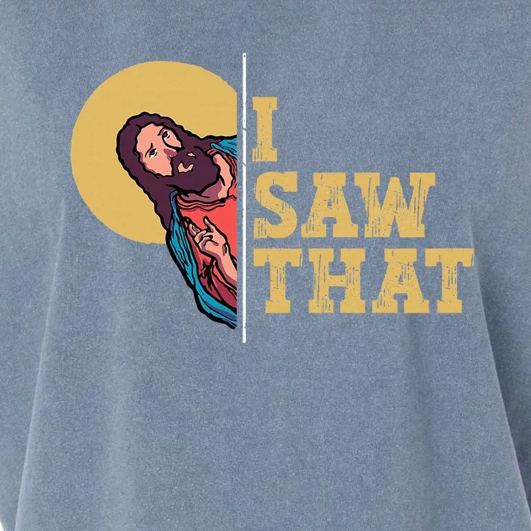 I Saw That Jesus Funny Christian Design Easter Garment-Dyed Women's Muscle Tee