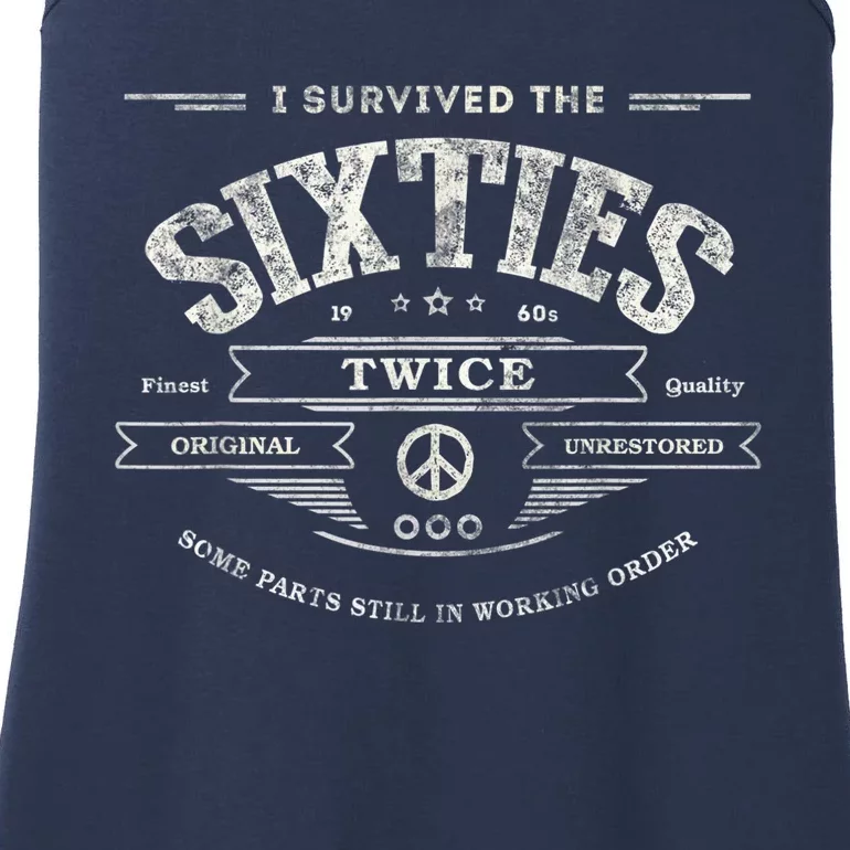 I Survived The Sixties Twice Built In 60s 60th Birthday Ladies Essential Tank