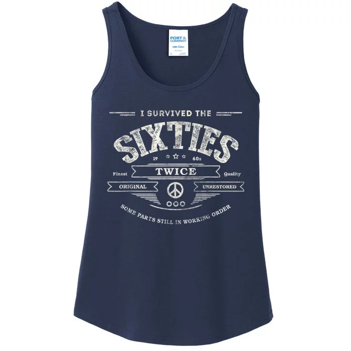 I Survived The Sixties Twice Built In 60s 60th Birthday Ladies Essential Tank