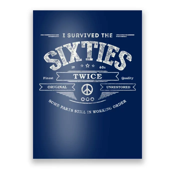 I Survived The Sixties Twice Built In 60s 60th Birthday Poster