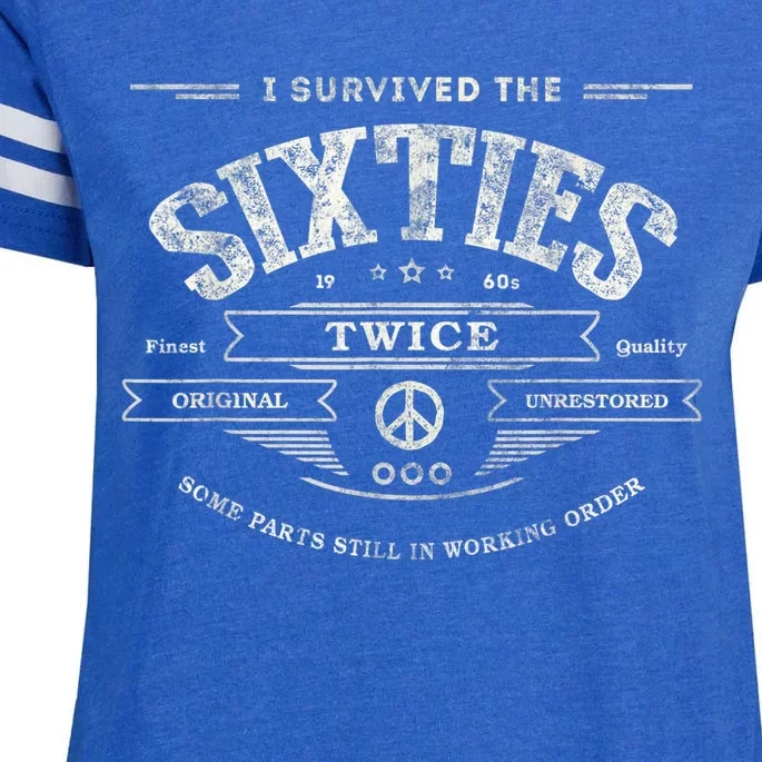 I Survived The Sixties Twice Built In 60s 60th Birthday Enza Ladies Jersey Football T-Shirt