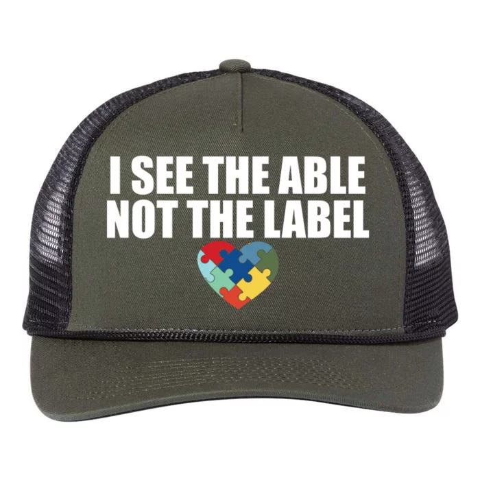 I See The ABLE Not The LABEL Retro Rope Trucker Hat Cap